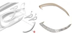 Dörrlist Vänster Fram Ny Original Citroen C5 III 96785135CL