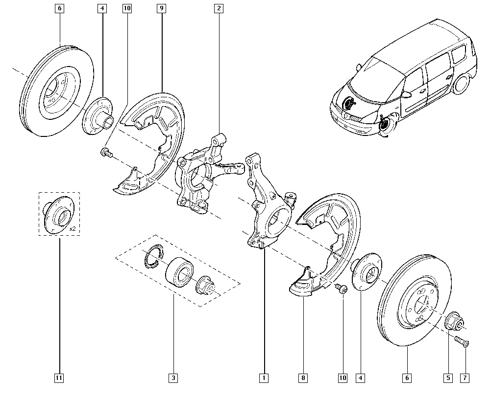 Hjulstyrled Fram Höger Renault Espace IV Vel Satis 8200322079 main product photo