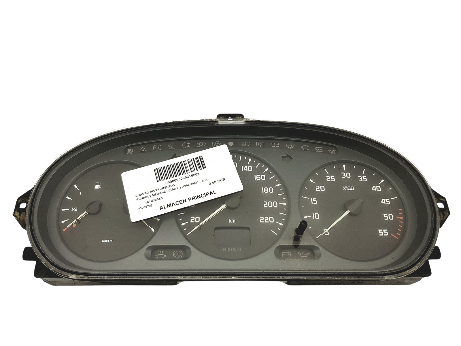 Hastighetsmätare Renault Megane 1 Scenic 1 21578161-2 47549 main product photo