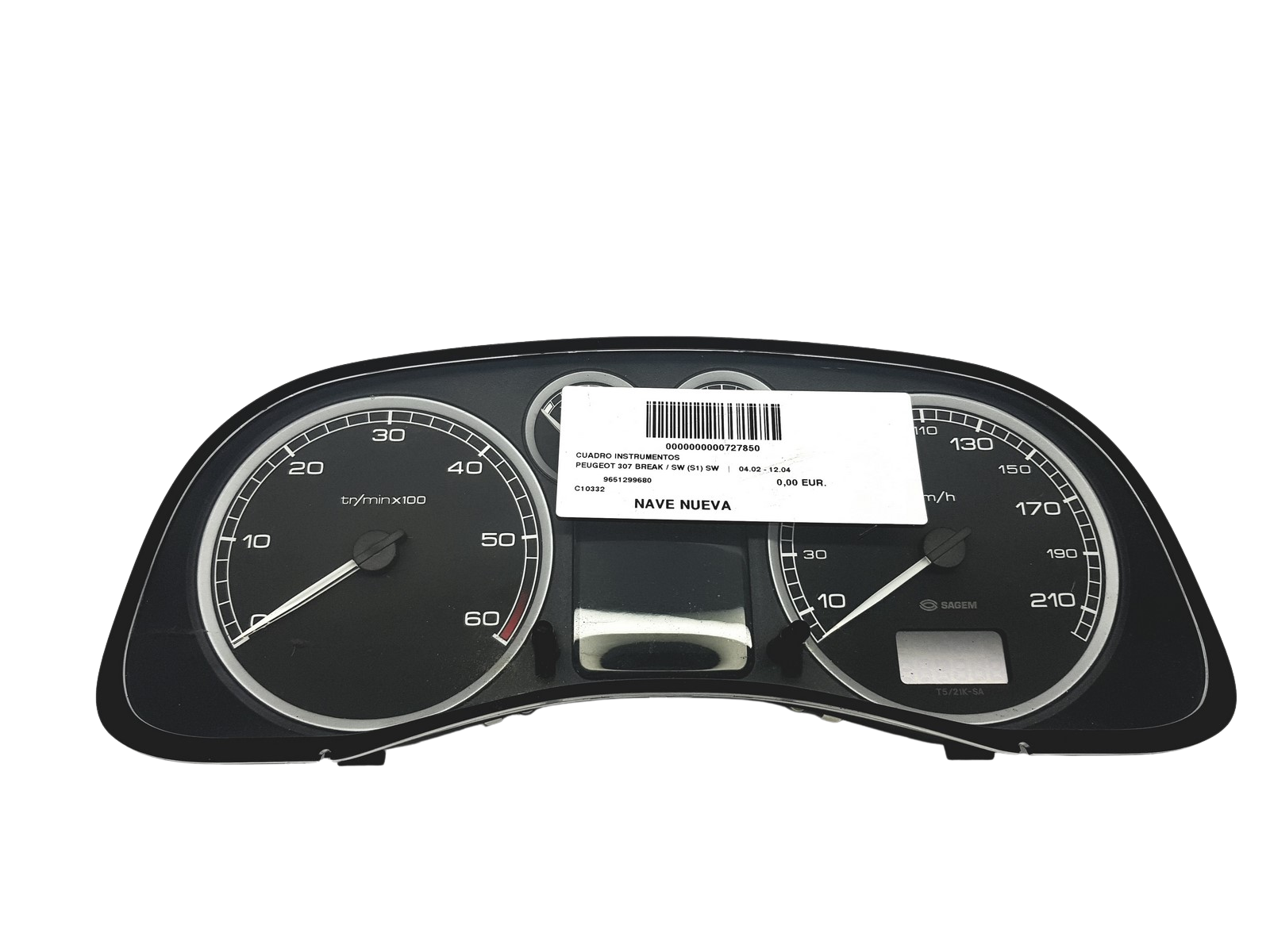 Hastighetsmätare Peugeot 307 9651299680 C 00 55509 main product photo