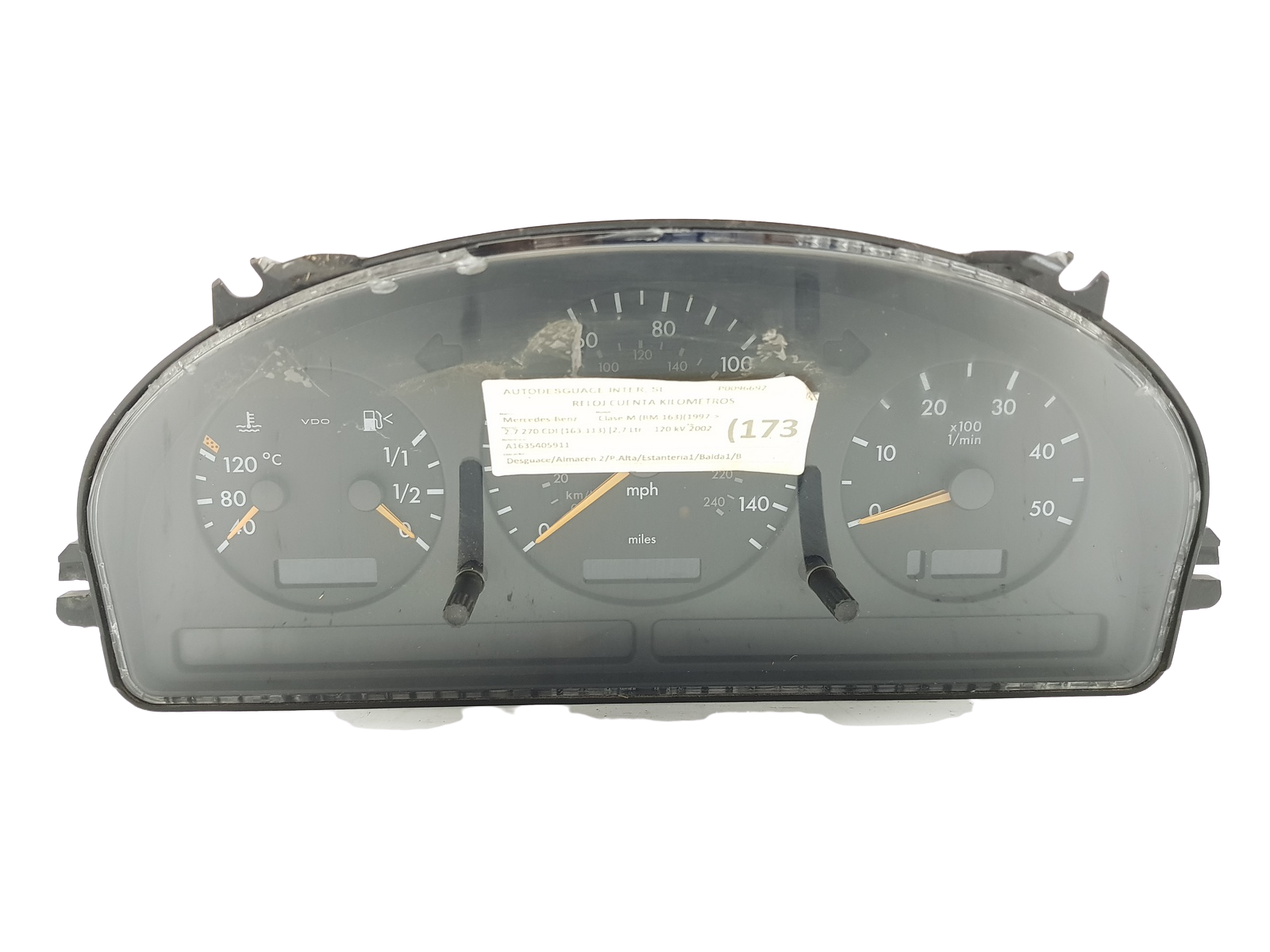 Varvräknare Mercedes ML W163 A1635405911 Delphi VDO main product photo