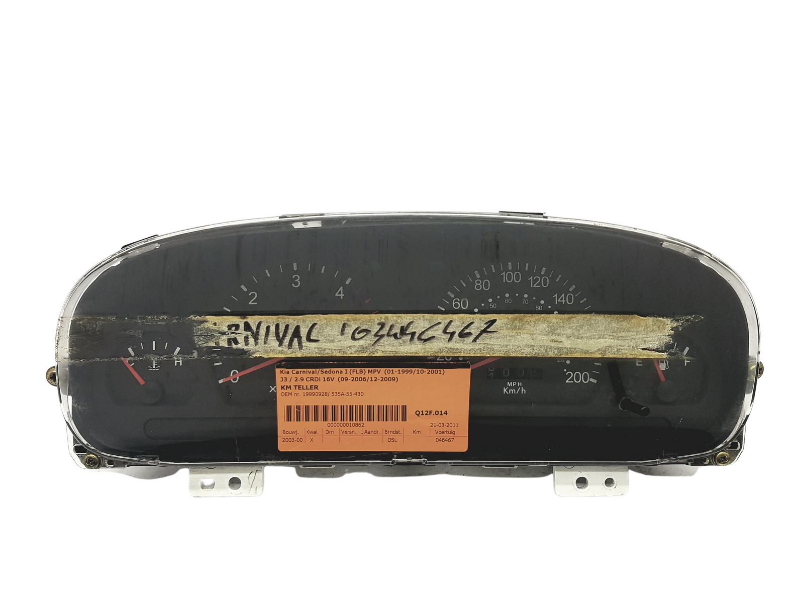 Hastighetsmätare Kia Carnival K55A-55-430 K55A55430 53116 main product photo