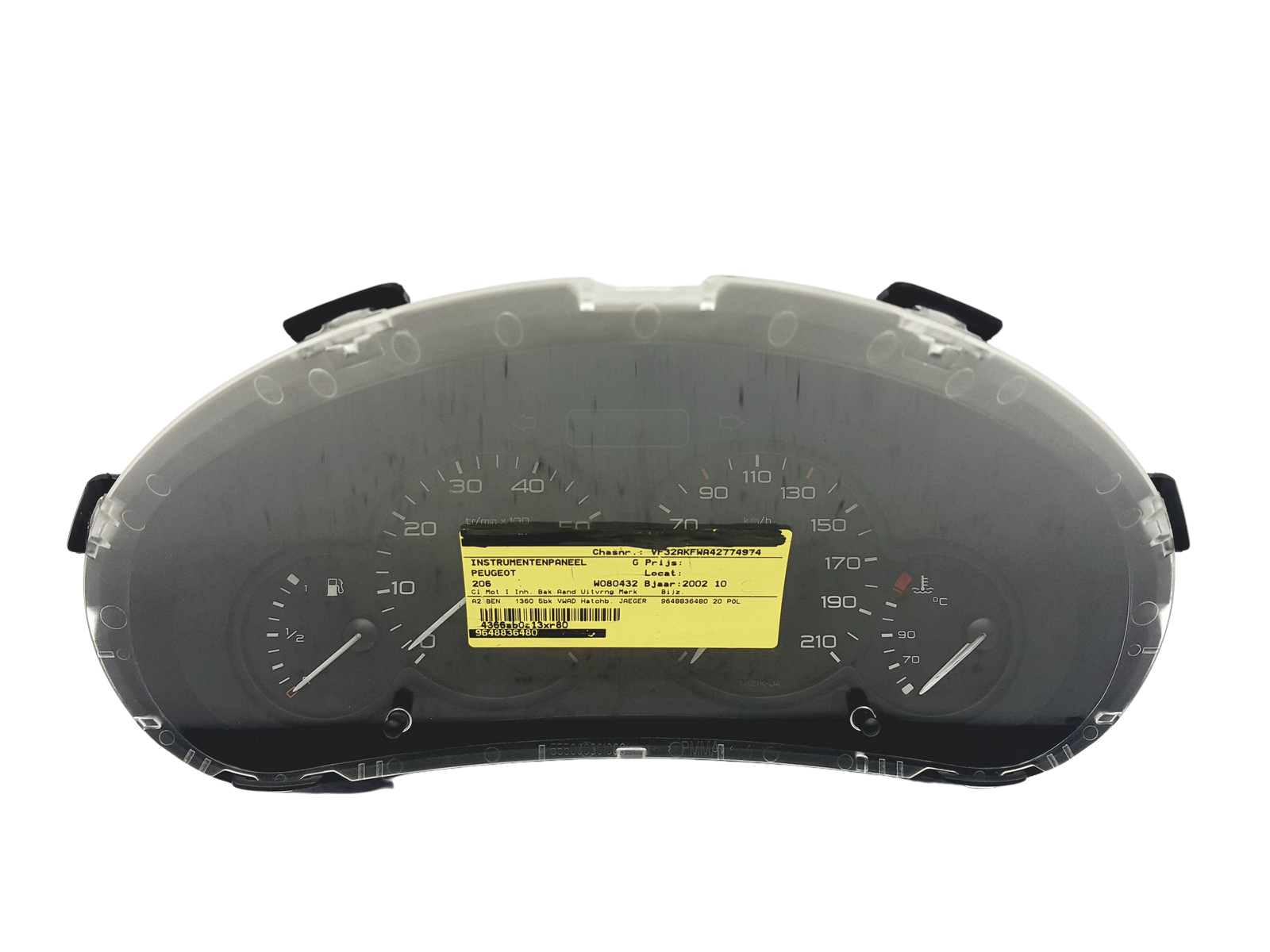 Varvräknare Peugeot 206 9648836480 49200 main product photo