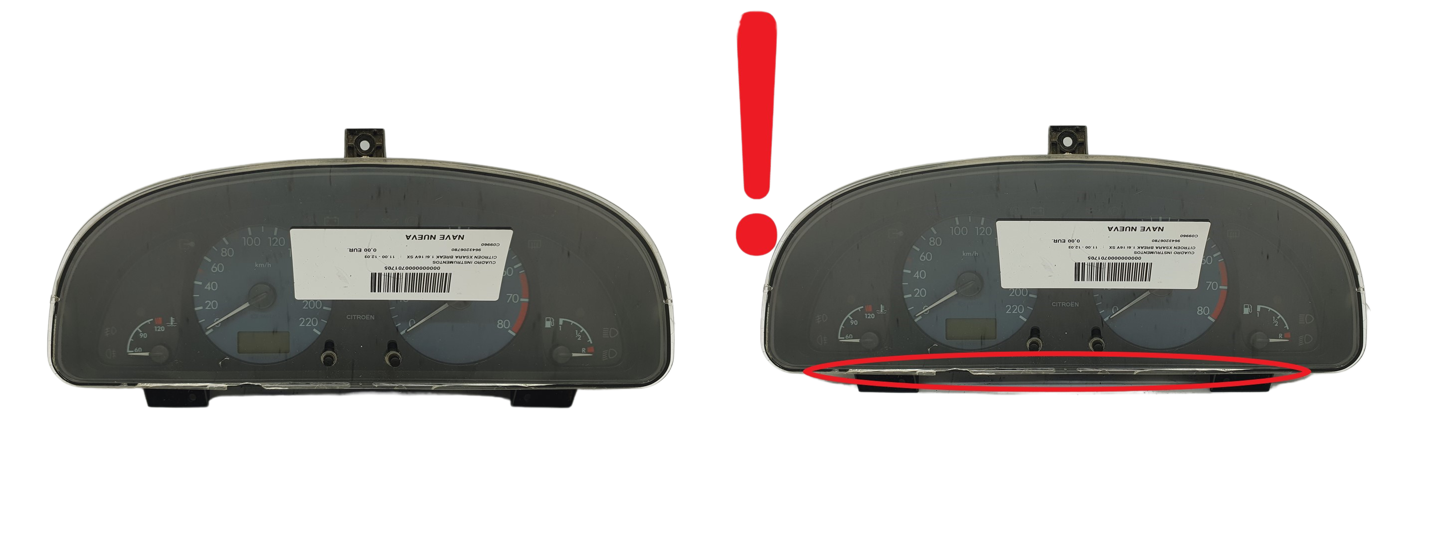 Hastighetsmätare Citroen Xsara P9643206780 D 00 61075 main product photo