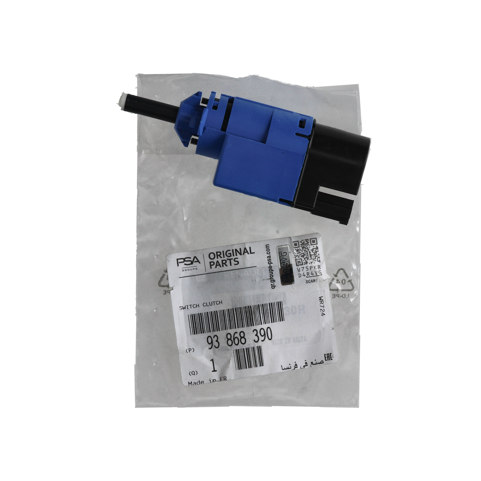 Kopplingspedalsensor Original 93868390 253256730R Renault Citroen Peugeot main product photo
