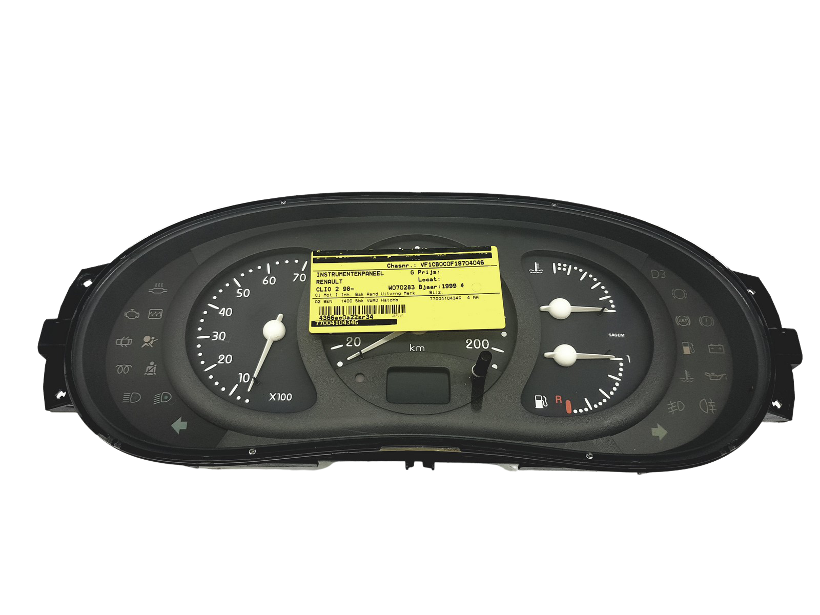 Varvräknare Renault Clio 2 7700410434 G 49319 main product photo