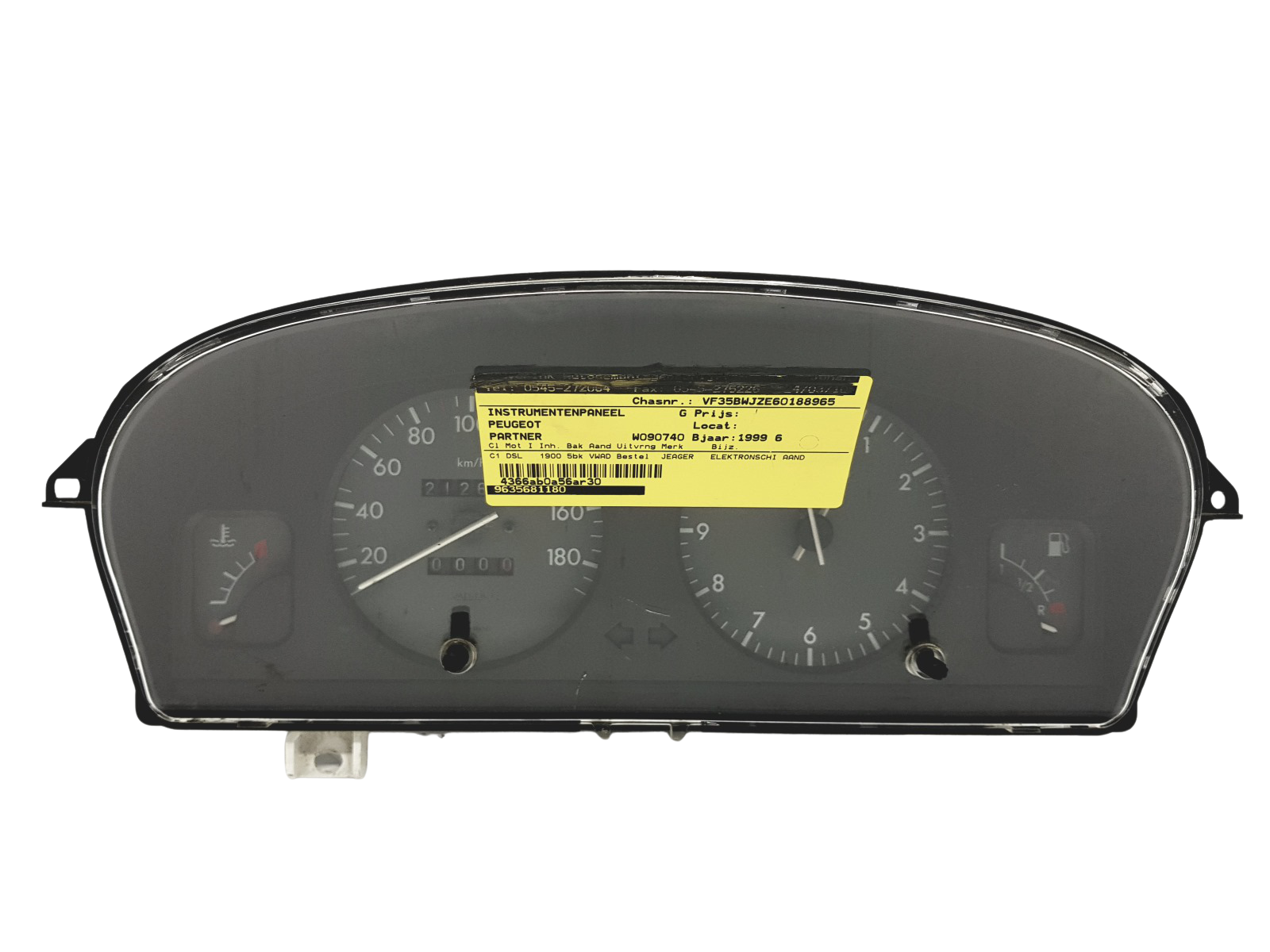 Hastighetsmätare Berlingo 1 Partner 1 9635681180 PSA 45049 main product photo