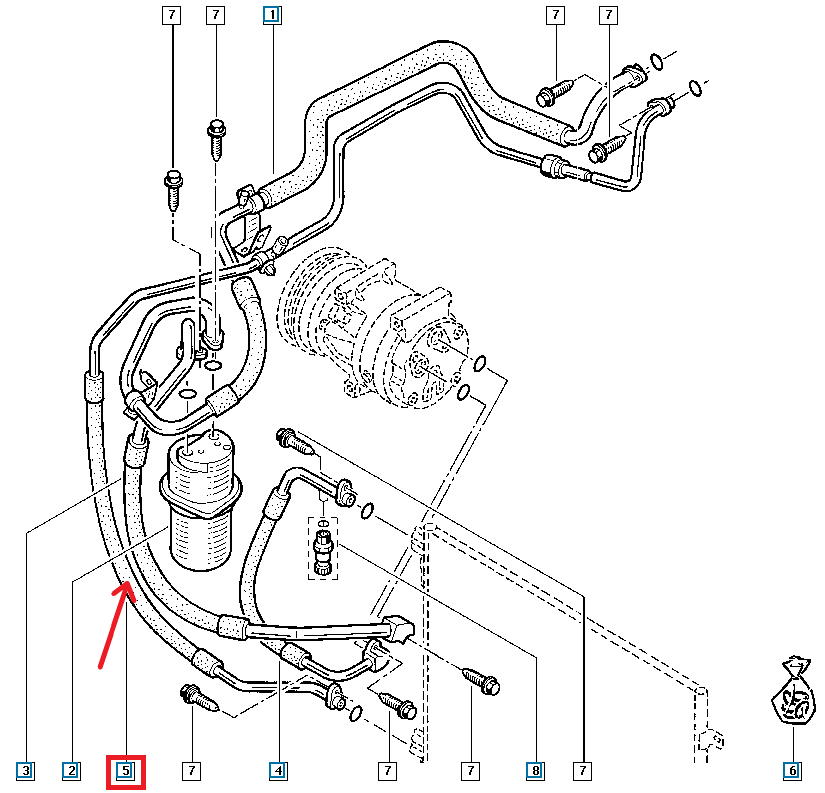 Luftkonditioneringsslang Ny Original 8200895919 Renault main product photo