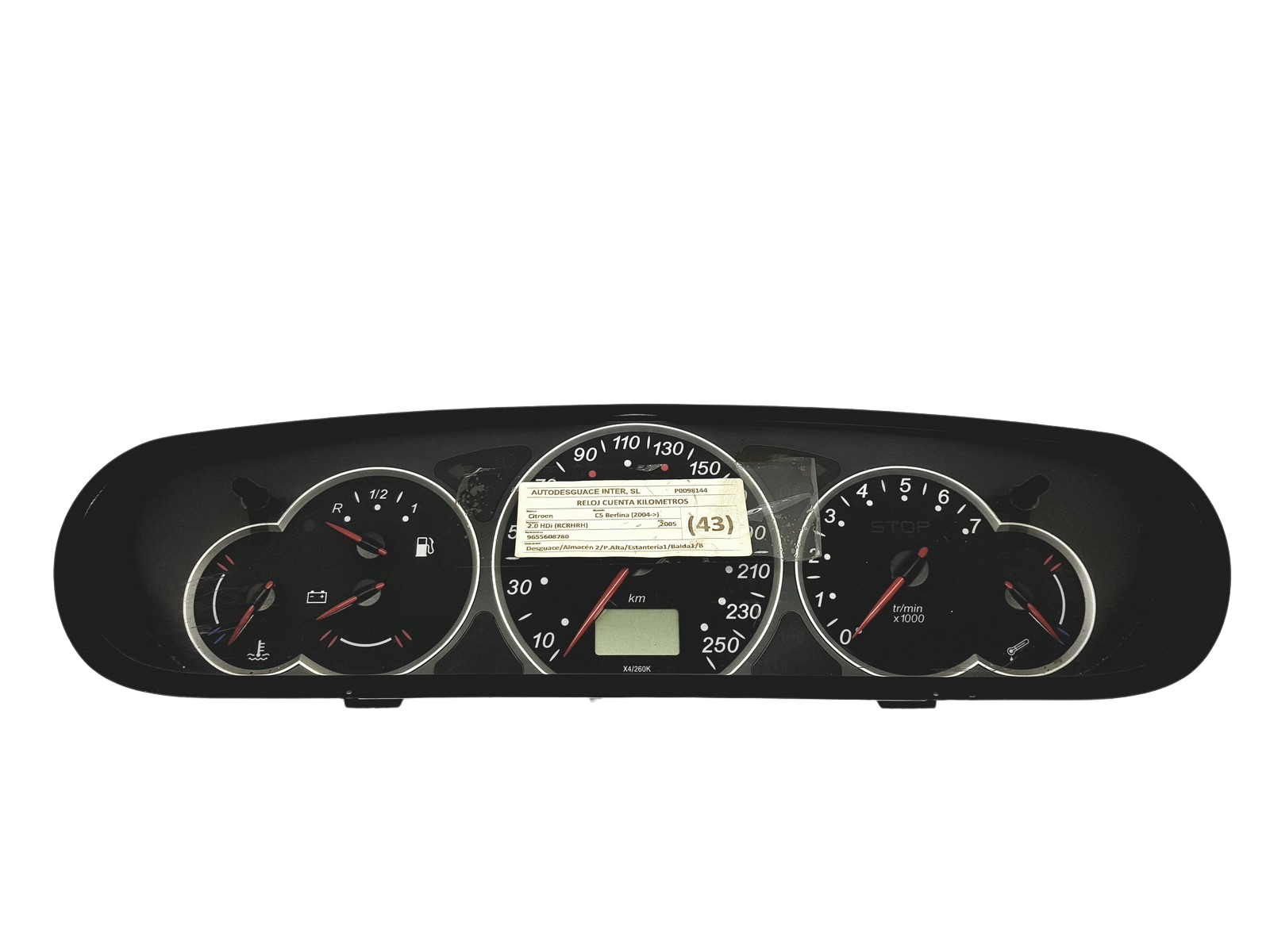 Varvräknare Citroen C5 Lift 9655608780 52836 main product photo