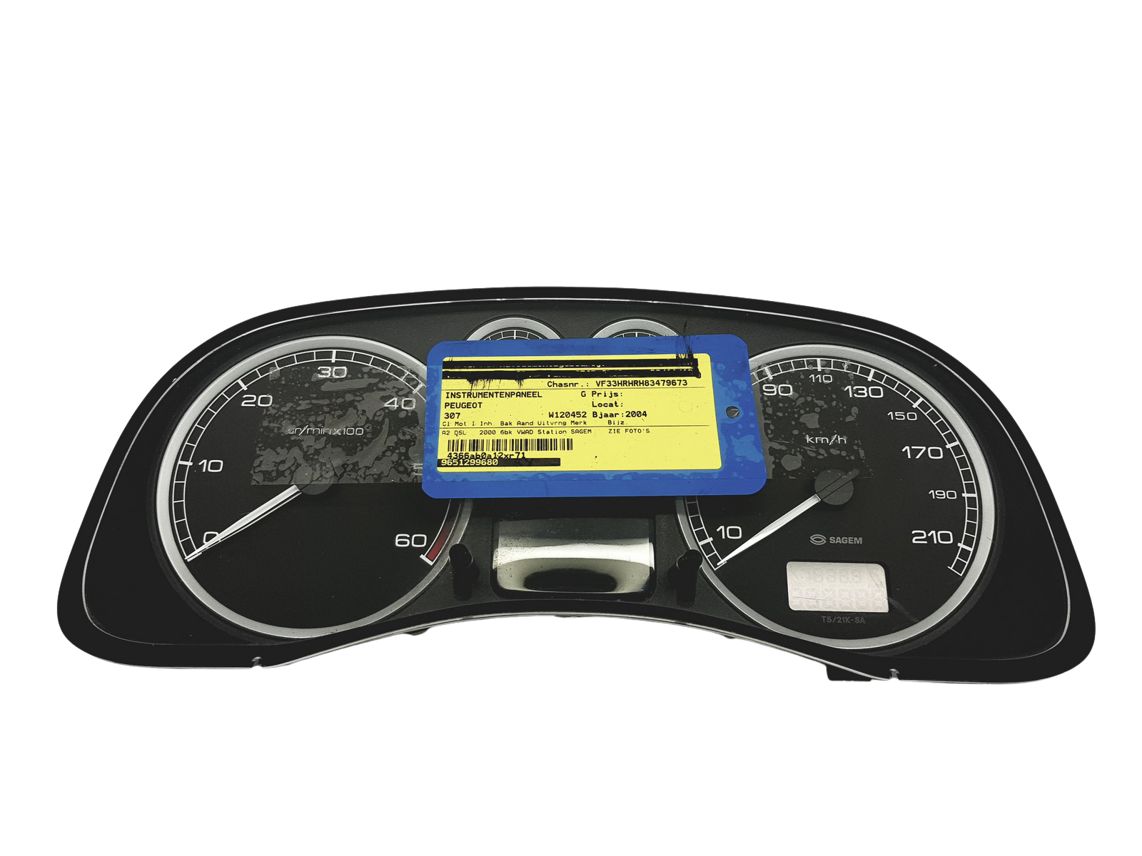Varvräknare Peugeot 307 9651299680 E 01 49133 main product photo
