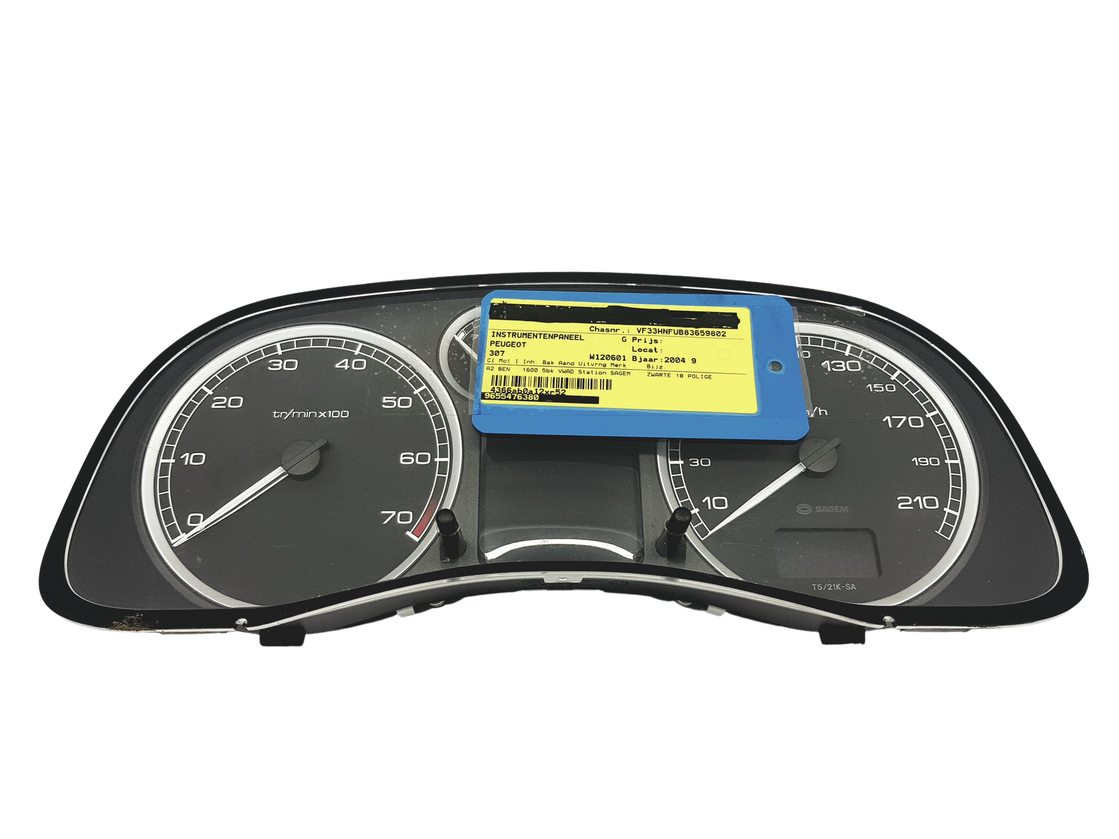 Hastighetsmätare Peugeot 307 9655476380 G 00 49353 main product photo