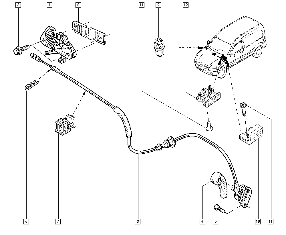 Bagageluckehandtag Fram Kangoo Megane 7700834395 main product photo